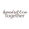Text 'handritten Together' in a decorative font on a white background